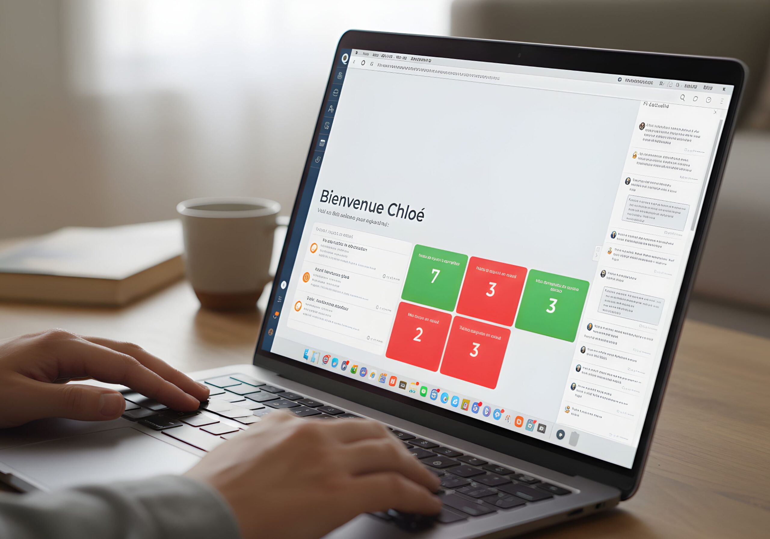 Utilisateur de CynQ consultant son tableau de bord personnalisé affichant ses priorités et tâches à suivre