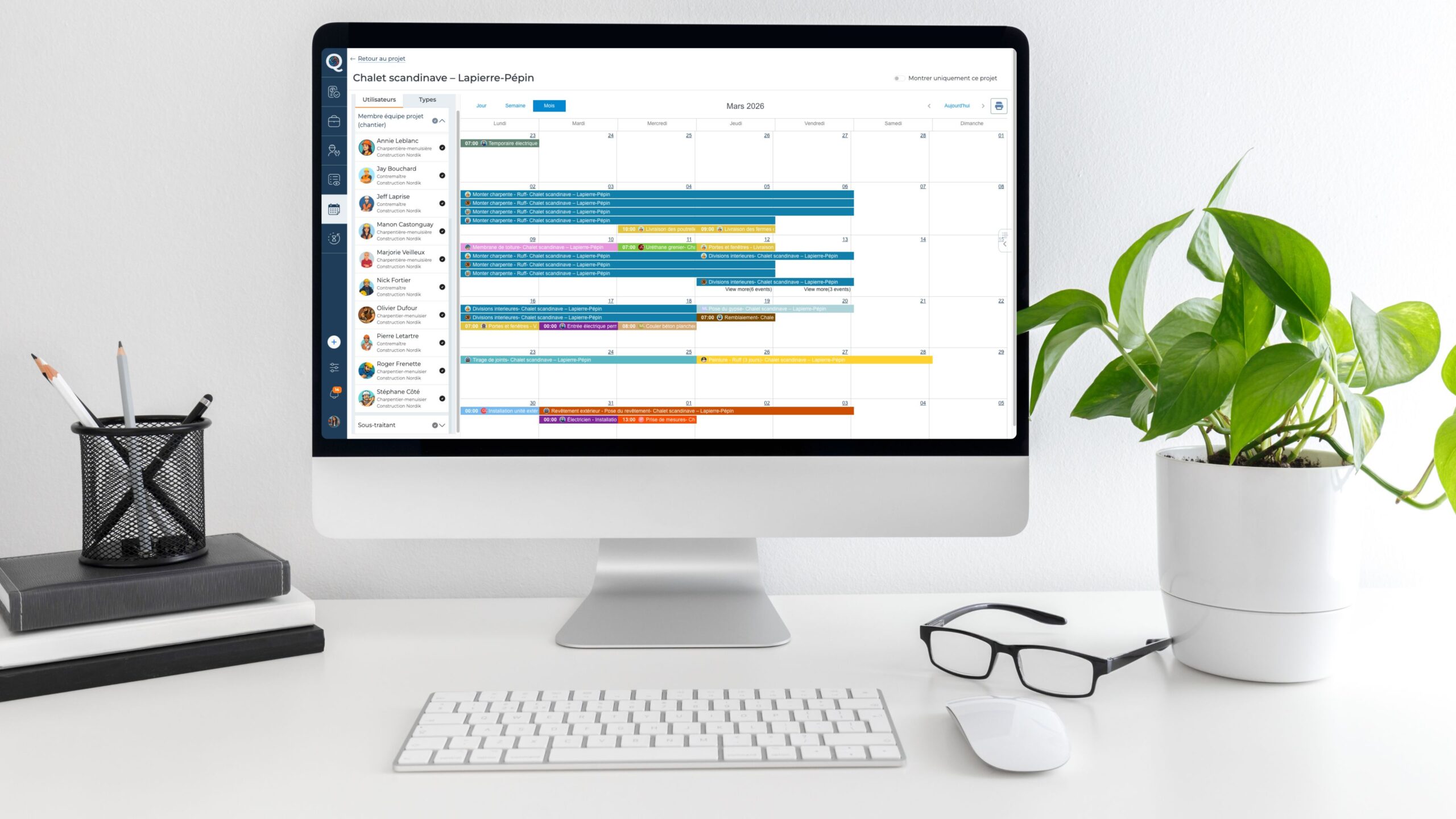 timeline de projet dans le logiciel de gestion de construction CynQ